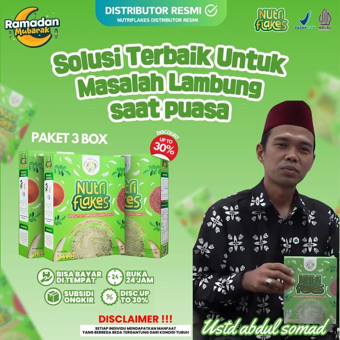 

EatFr3sh- Sereal Nutriflakes Original 280 gram Distributor Resmi Nutriflakes Umbi Garut 3 Box Halal