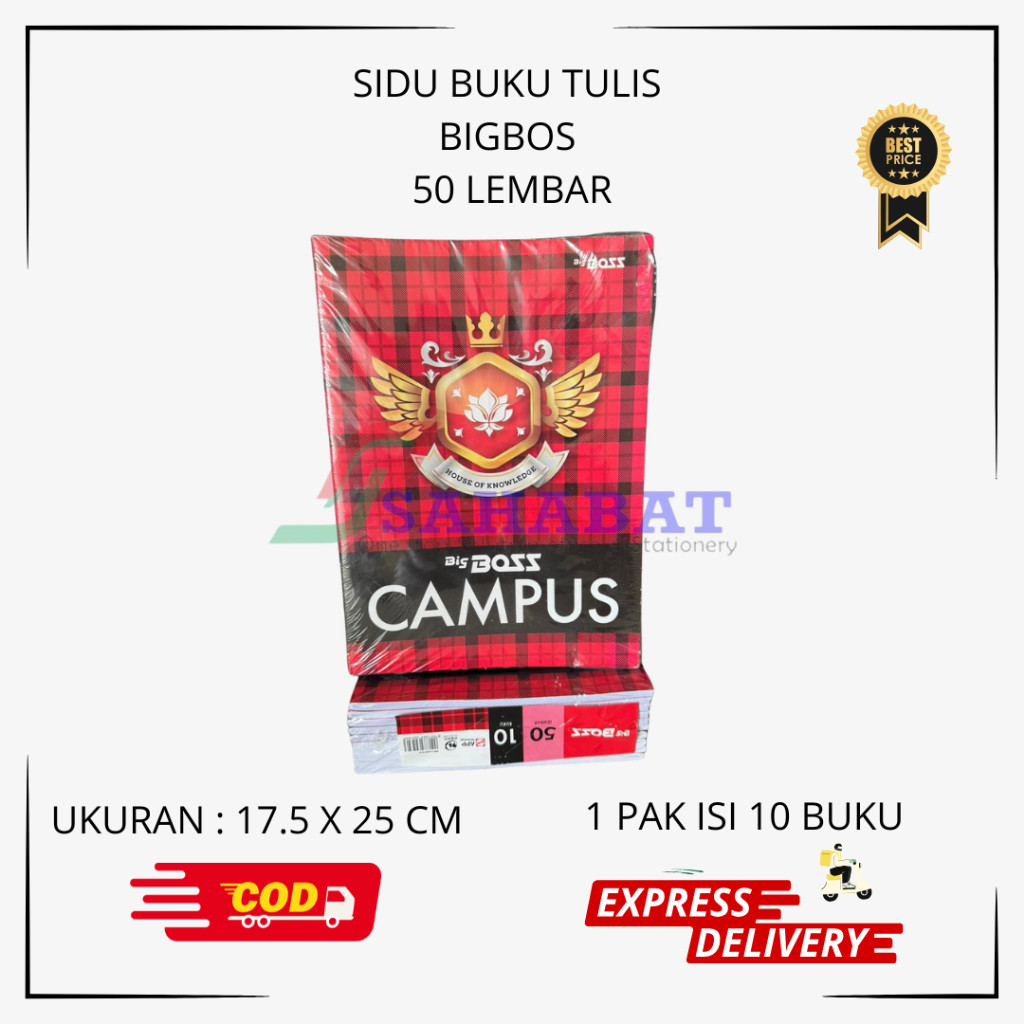 

UM1 SIDU Buku Tulis 50 Lembar Bbos 50 Lembar Buku Sekolah - 1 Pak Isi 10 Buku - Stationery