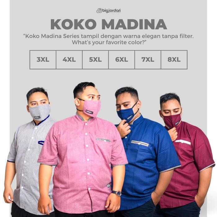Zuhud- baju koko putih jumbo big size 3XL 4XL 5XL 6XL 7XL 8XL baju koko pria