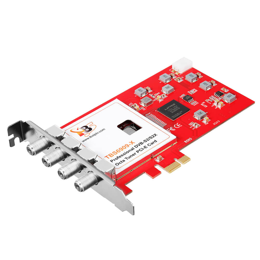 Tbs6909X V2 Dvb-S/S2/S2X 8 Octa H.265 Tv Tuner Pcie Card Compatible With Tvheadend