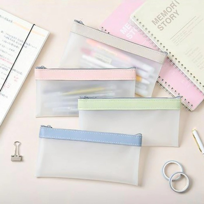 

No.OneBest- Tepak Pensil DOFF / Pencil Case Estetik Plastik Simpel Lucu Ospek