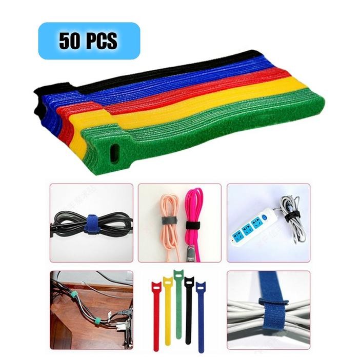 

No.OneBest- Velcro Strap Cable Organizer 50 PCS Ties Nylon Reusable Pengikat Kabel