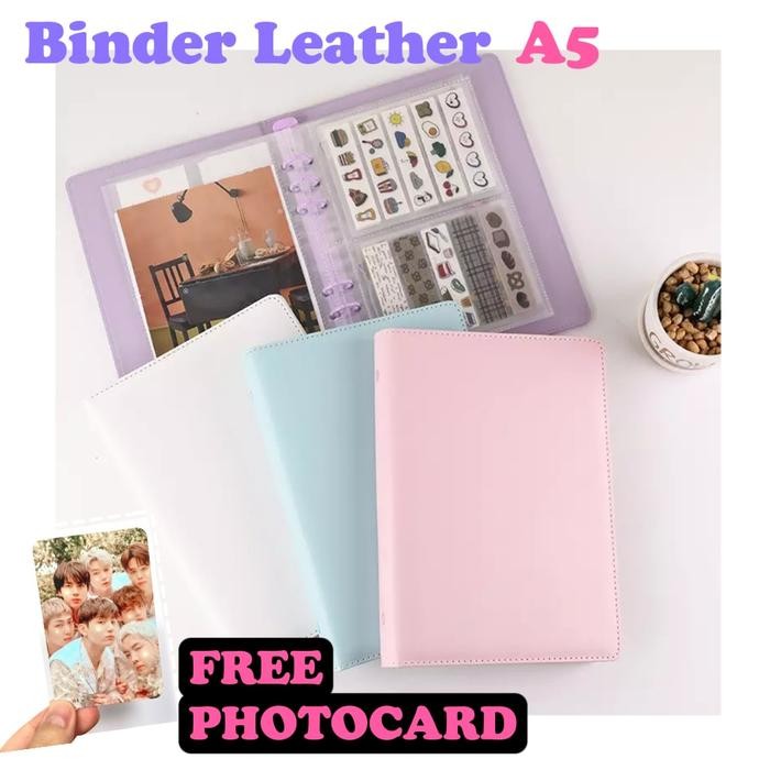

No.OneBest- Album Photocard Binder Leather kulit sintetis A5 buku 4R case foto