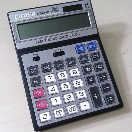 

Kalkulator Citizen Ct-614-C Tombol Besar Mika 14 Digit 2 Power Citizen Ct- 614C 14 Digit Cek Ulang
