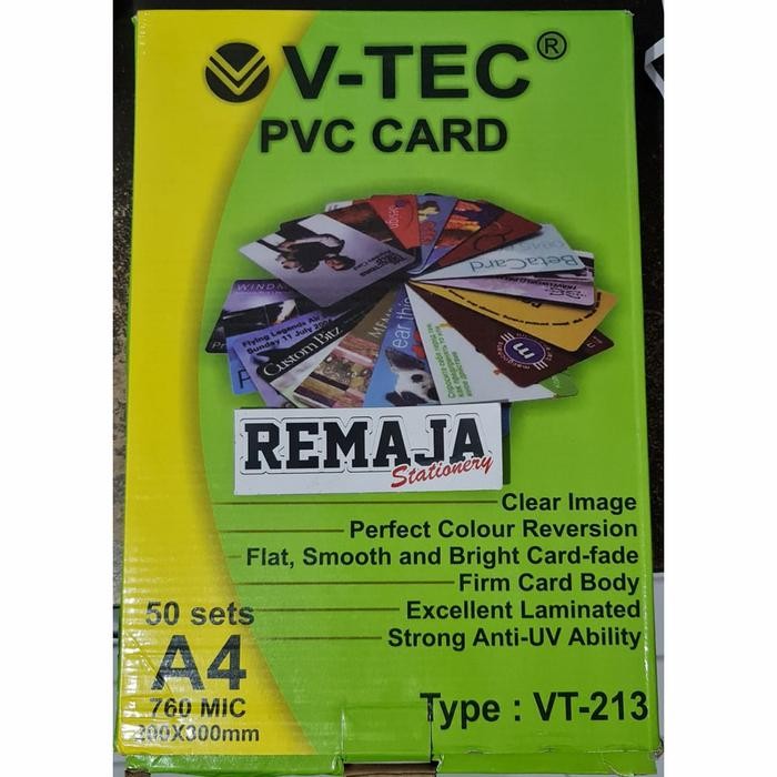 

No.OneBest- PVC Id card V-TEC 0.76mic isi 50set