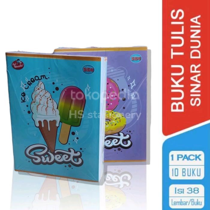 

No.OneBest- Buku Tulis Sidu isi 38 Lembar per Buku/ 1pack Isi 10 Buku