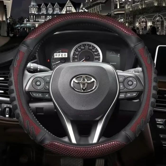 KOMPLIT Cover Stir Sarung Setir Kulit Premium Karet 3D Mobil Agya Calya Sigra 2020 2021 2022 2023