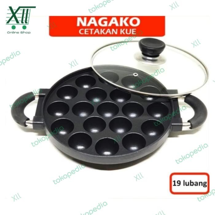NAGAKO Non Stick Cake Pan 19 Lubang Cetakan TAKOYAKi POFFERTJES BiKANG