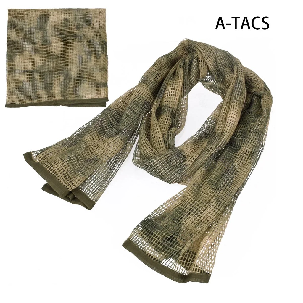Camouflage Netting Scarf Sniper Veil Camo Mesh Face Scarf Veil Shemagh Head Wrap For Outdoor Camping