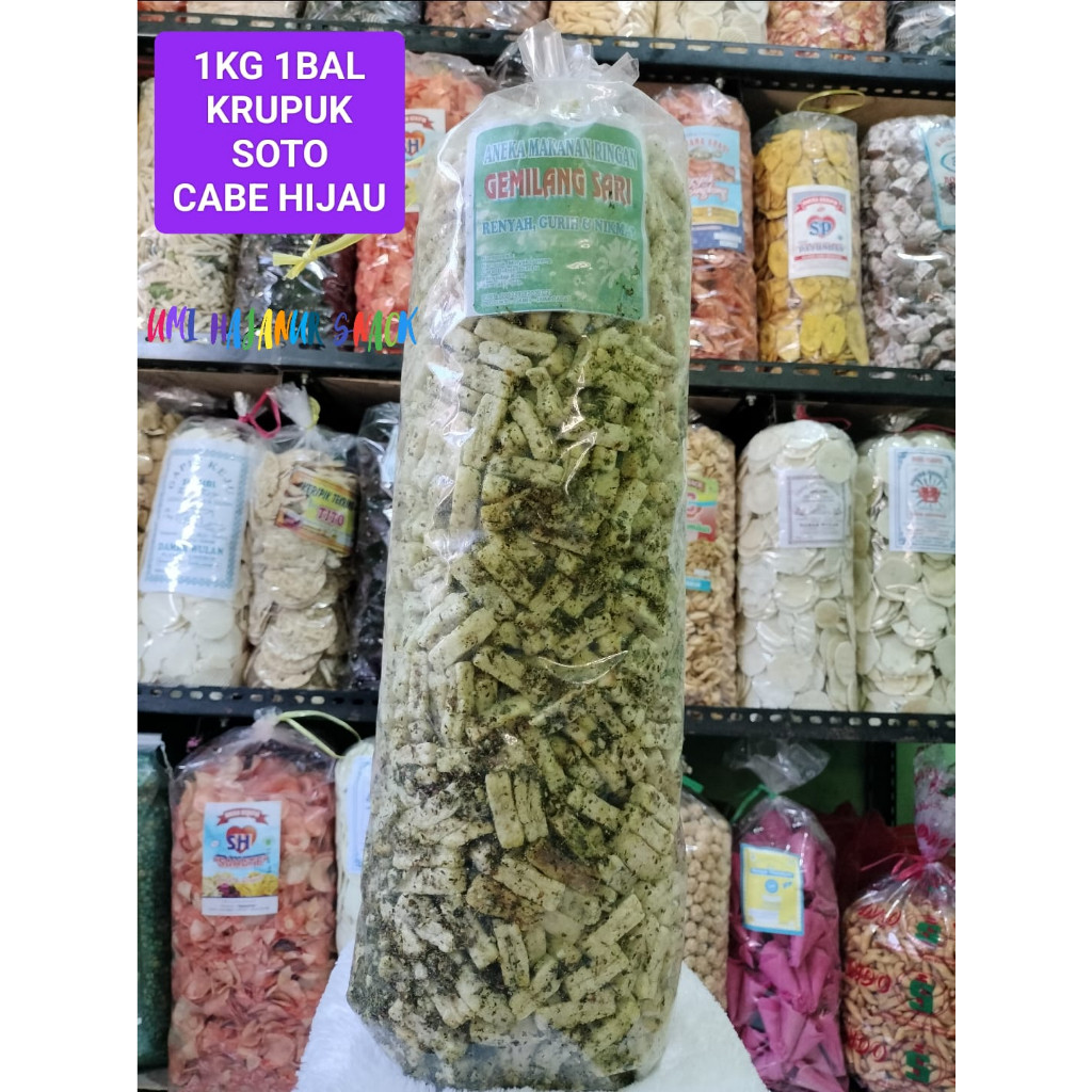 

Cemal Cemil Makyus 250Gram Krupuk Soto Cabe Hijau
