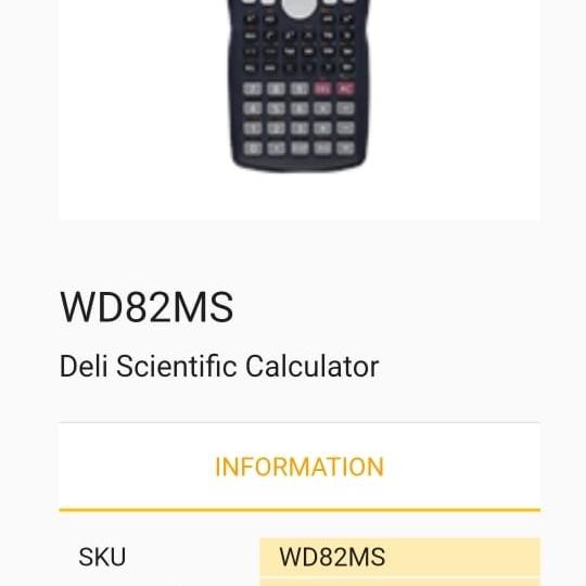 

Kalkulator Scientific Deli Kode Wd 28 Ms