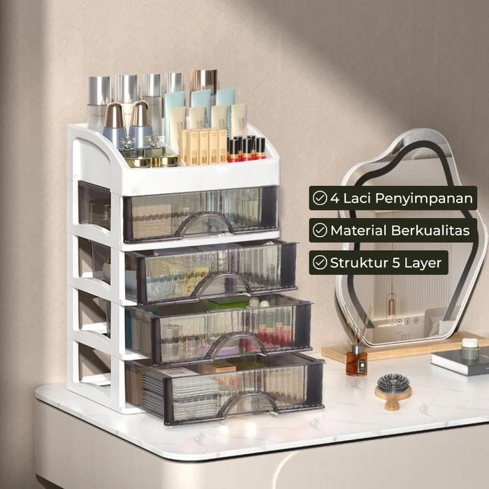 Rak Kosmetik Kotak Make Up Storage Box Organizer 5 Layer Penyimpanan Plastik