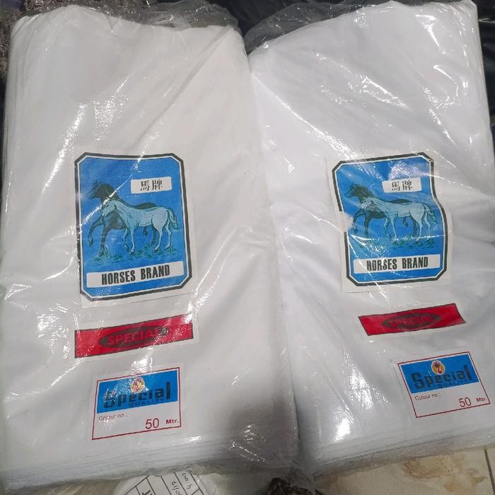 

1 ROLL (50 METER)KAIN KAFAN/KAIN PUTIH /KAIN JENAZAH CAP BABY DAN CAP HORSES WARNA PUTIH BERSIH