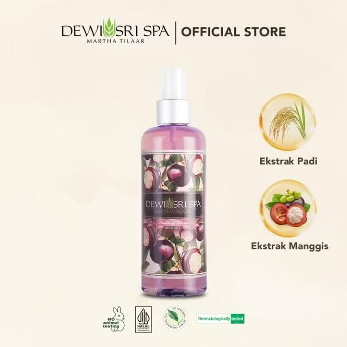 ready stok dewi sri spa body mist passion of manggis 250ml original