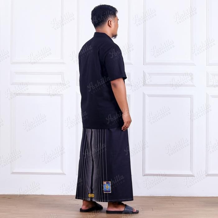 Sarye- Sarung WADIMOR Warna Hitam Tumpal/Sarung Pria Dewasa