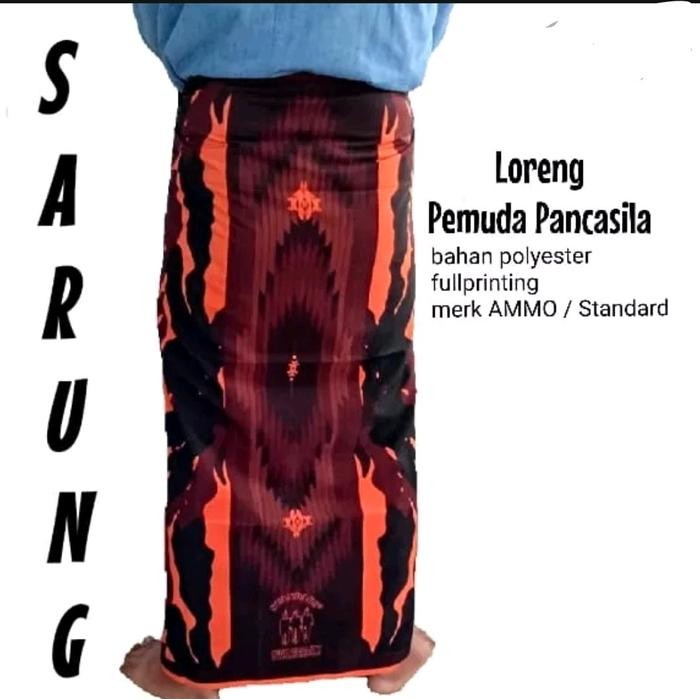 Sarye- Sarung Loreng Pemuda Pancasila/Sarung dewasa pemuda pancasila Muslim Motif Hitam Batik