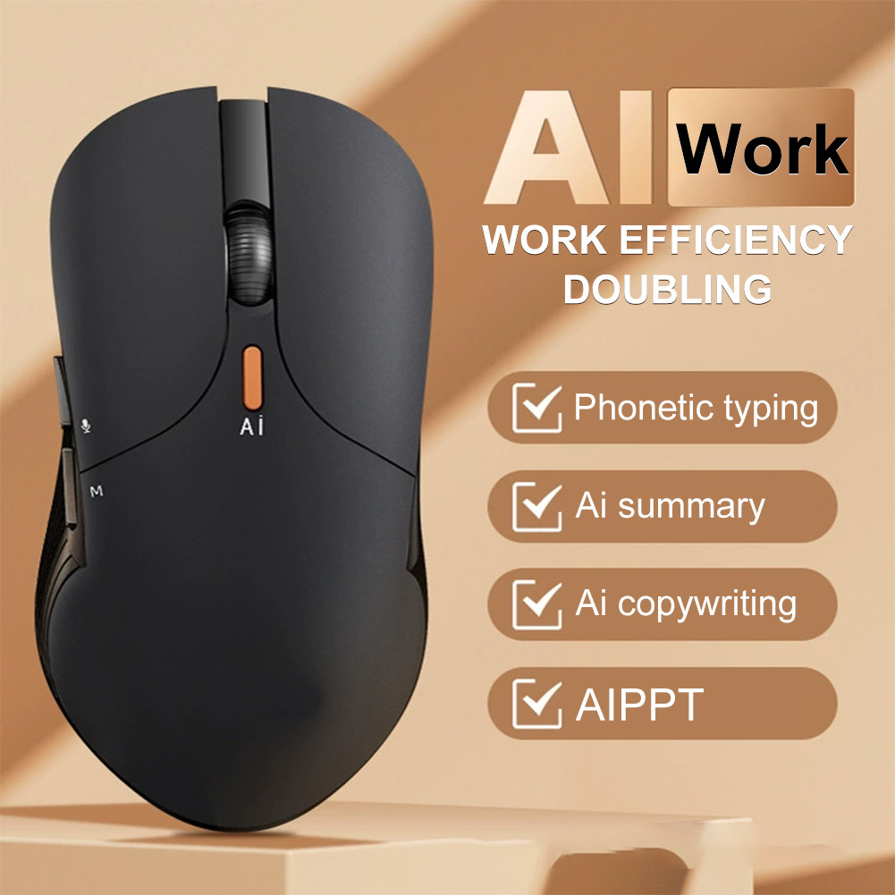 Wireless Mouse AI Voice Typing Copywriting Mouse Ergonomic Mouse AI Smart Voice Mouse 1600DPI 2.4G W