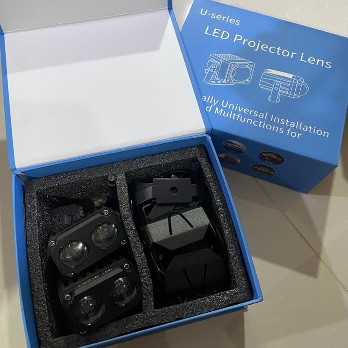 Lampu Led Mobil 2 Mata Lampu Projie Led Cree Dual Mini Projie U Series 2 Warna Car Fog Lamp