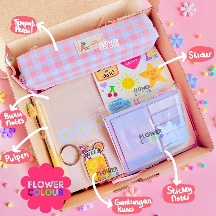 

PROMO..!! PAKET ALAT TULIS AESTHETIC PAKET KADO BUNGA HAMPERS GIFT BOX BUNGA