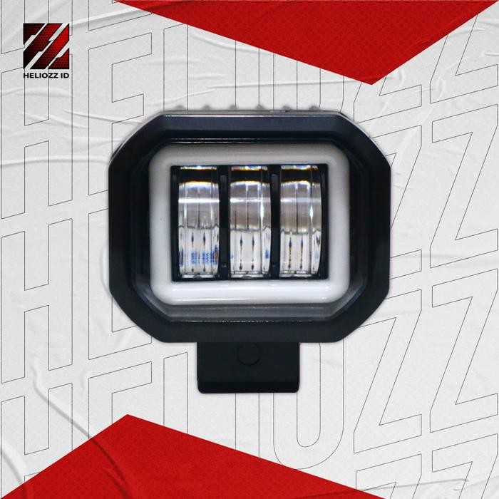 PREMIUM Lampu Kabut Fog Light DRL 3 LED 30W Kotak 12/24 Volt Lampu Kabut Mobil