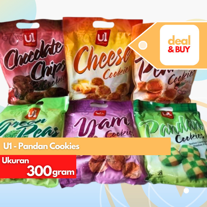 

U1 Cookies Yam - Cheese - Peanut - Green Peas - Chocolate Chips - Pandan 300g