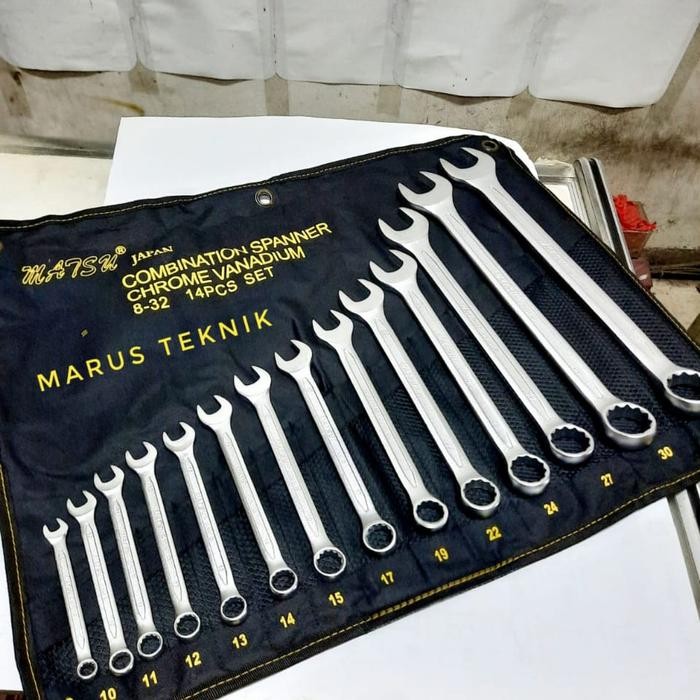 Kunci Ring Pas Set 8 - 32Mm 14 Pc Matsu Standard Japan Bahan Crv