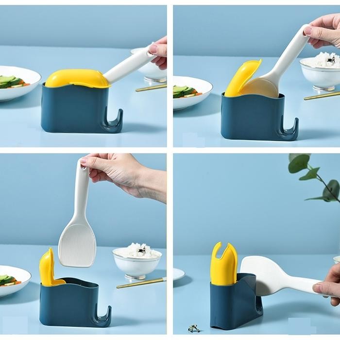JTTOP" CENTONG NASI + TEMPAT CENTONG NASI RICE SPOON + STORAGE HOLDER