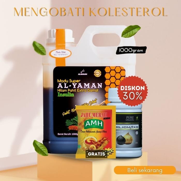 

Madu Hitam Pahit 1000 Gram Al Yaman Plus Black Garlic 60 Kapsul