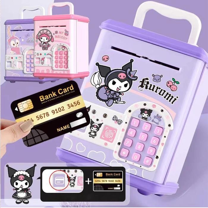 Celengan Anak Otomatis Fingerprint Elektrik Mainan Brankas Mini Sensor Sidik Jari Edukasi Hadiah