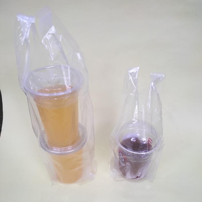 TERLENGKAP kantong kresek gelas cup 1 10x30 PE double cup 10x40 kresek take away