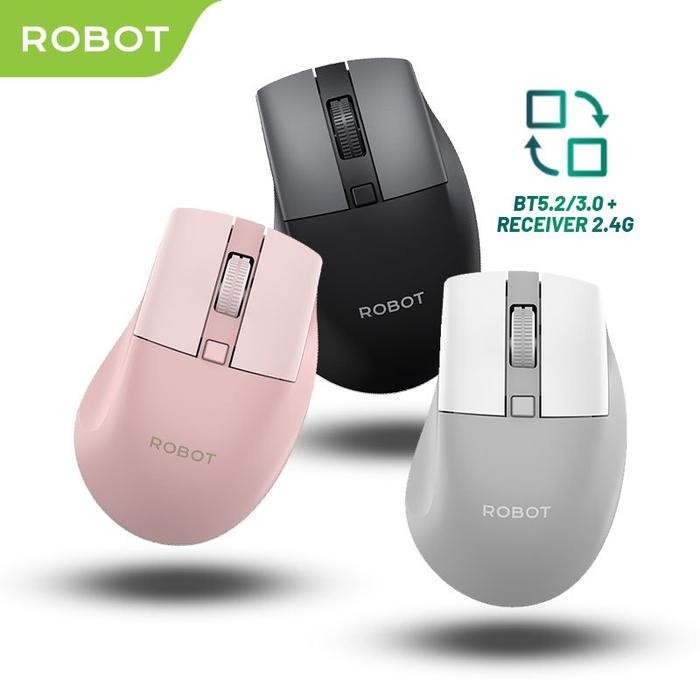 ROBOT M350 MOUSE WIRELESS SILENT CLICK 1600DPI BLUETOOTH & RECEIVER - M355
