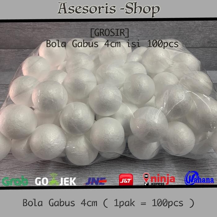 

BOLA GABUS STYROFOAM UK. 4CM 1PAK ISI 100PCS