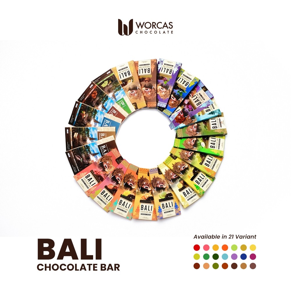 

Worcas Chocolate Flavoured Bali Chocolate Bar 90g - Cokelat Aneka Rasa
