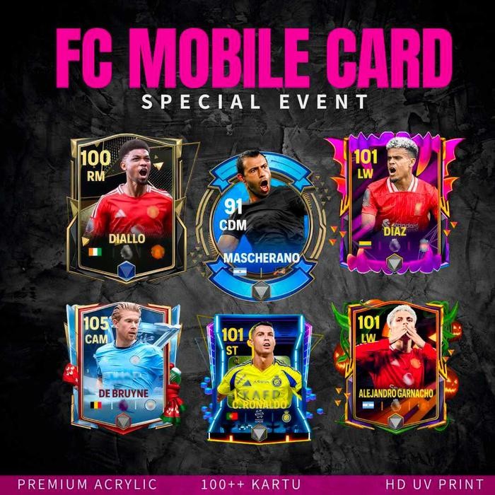 Gala Galore Kartu Fc Mobile Keychain 2 Sisi Gantungan Kunci Fcm Premium Acrilyc Ganci Akrilik Pemain