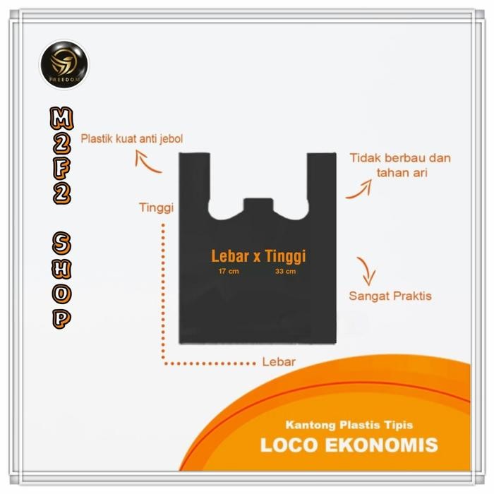 Gala Galore Kantong Plastik Kresek Loco Hd Pe 17 Hitam Ekonomis - (Kemasan 1 Ikat)