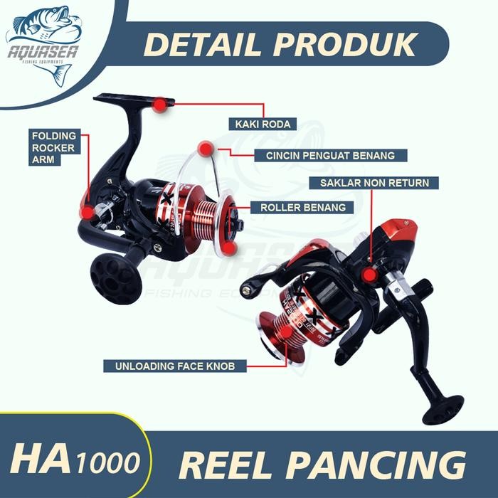 Aquasea - Reel Pancing Spool Metal Aluminium Ha1000-7000 Alat Ikan Joran Umpan Umpan