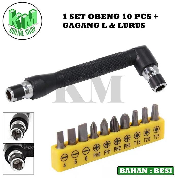 Sukkiystrore Obeng Set Plus Minus Screwdriver Kunci L Mata Dual Head Obeng Set