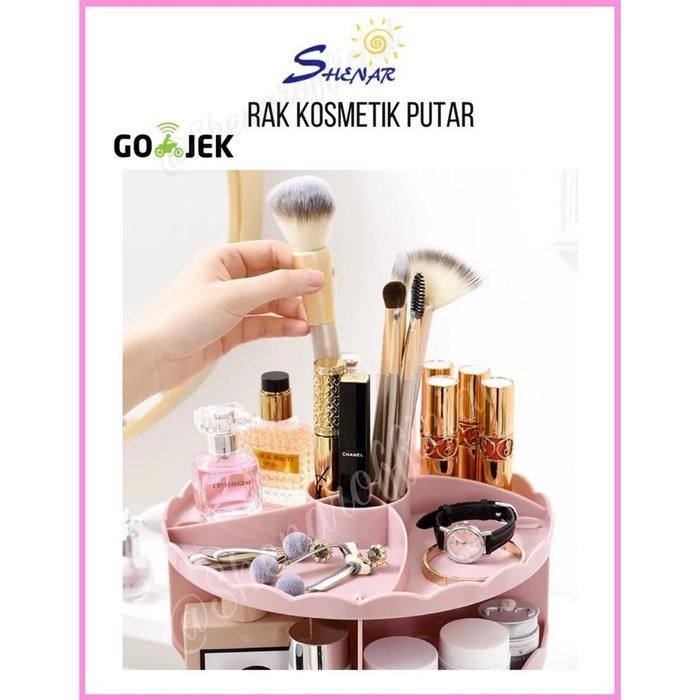 BnYkPilih- Rak Kosmetik Putar Plastik/Rak Kosmetik Bulat/Rak Portable/Rak Skincare - Shenar