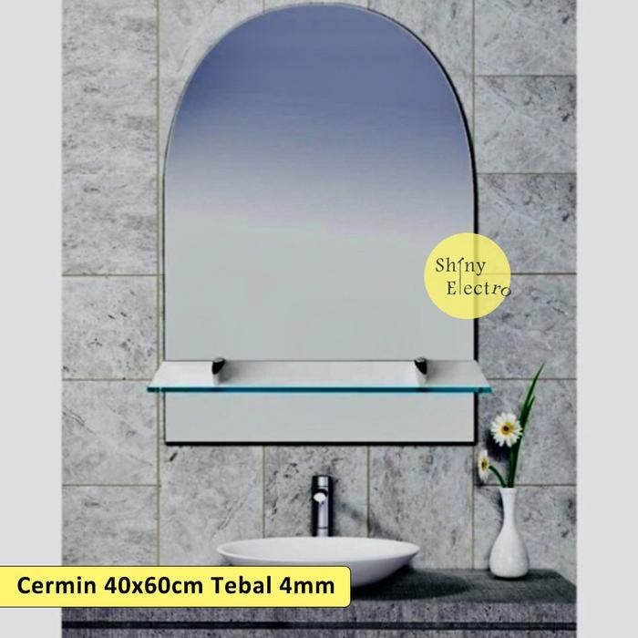 Cern Tatakan 40x60cm Oval Kaca Kamar Mandi / Hotel Wastafel Dinding