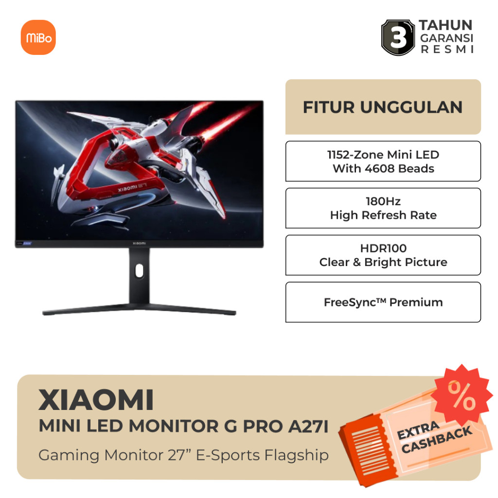 Mini LED Gaming Monitor G Pro 27i Monitor 27 Inch 180Hz 100% Srgb Garansi
