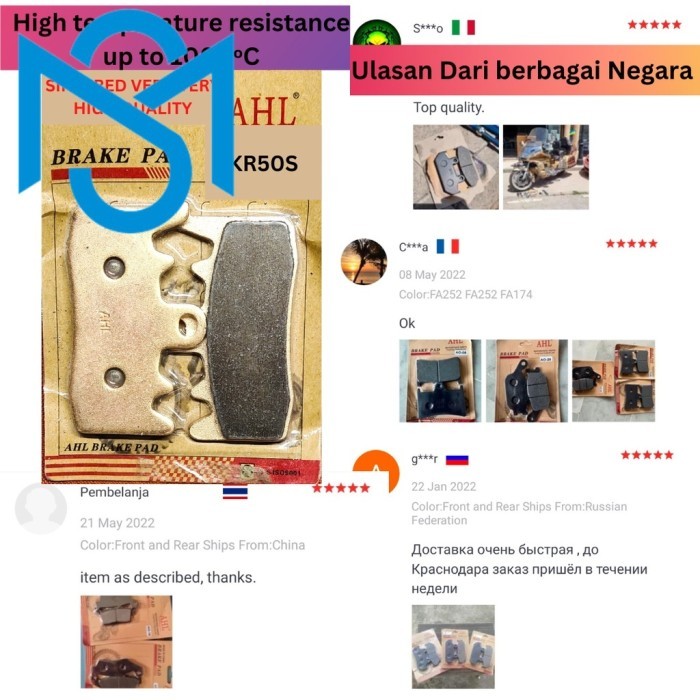 Kampas Rem Kaliper Brembo M4P32 Pitch 100Mm Universal M432P32 Sintered