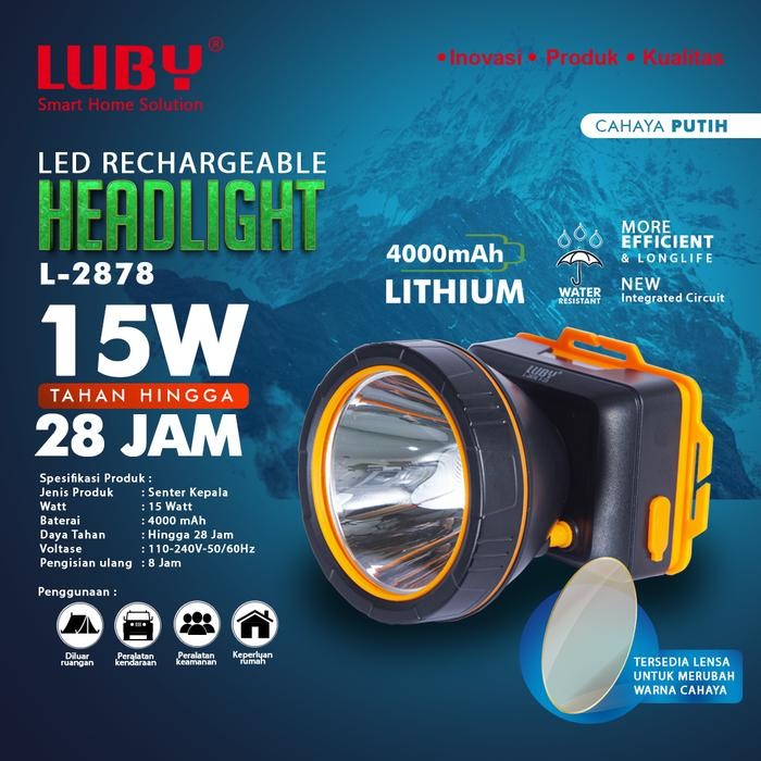 Headlamp Atau Senter Kepala Luby Tipe L-2878 #Gratisongkir