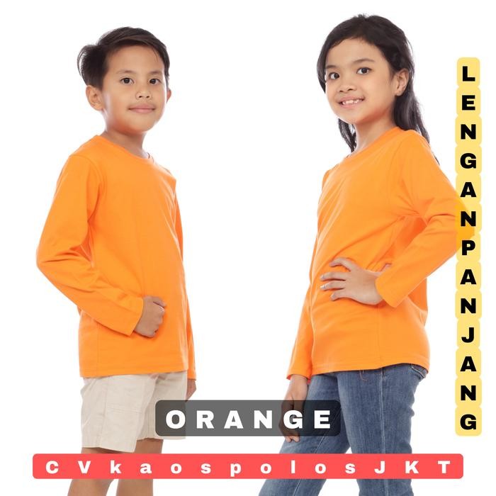 Cing- Kaos Polos Anak Lengan Panjang Orange