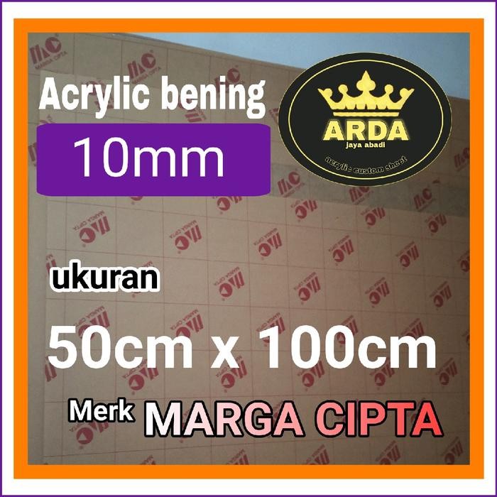 Akrilik 10mm bening 50 x 100 akrilik lembaran marga cipta acrylic sheet. Paper Stationery