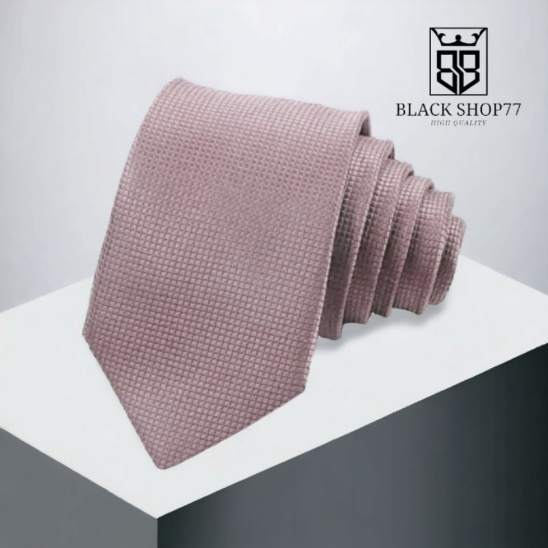 Dasi Pria Panjang Dasi Motif Bintik Rose Gold Muda 3 Inchi 9 Cm