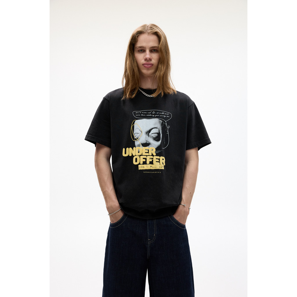 Pull&Bear STWD T-shirt with raised slogan