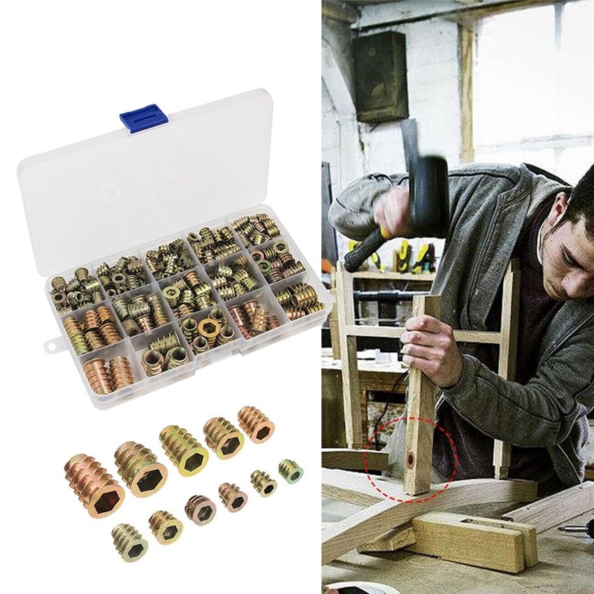 Satu Klik Aja - 230PCS/SET Mur Nanas M6 M8 M10 M4 MUR TANAM KAYU Insert Nut/ baut knock down / Mur