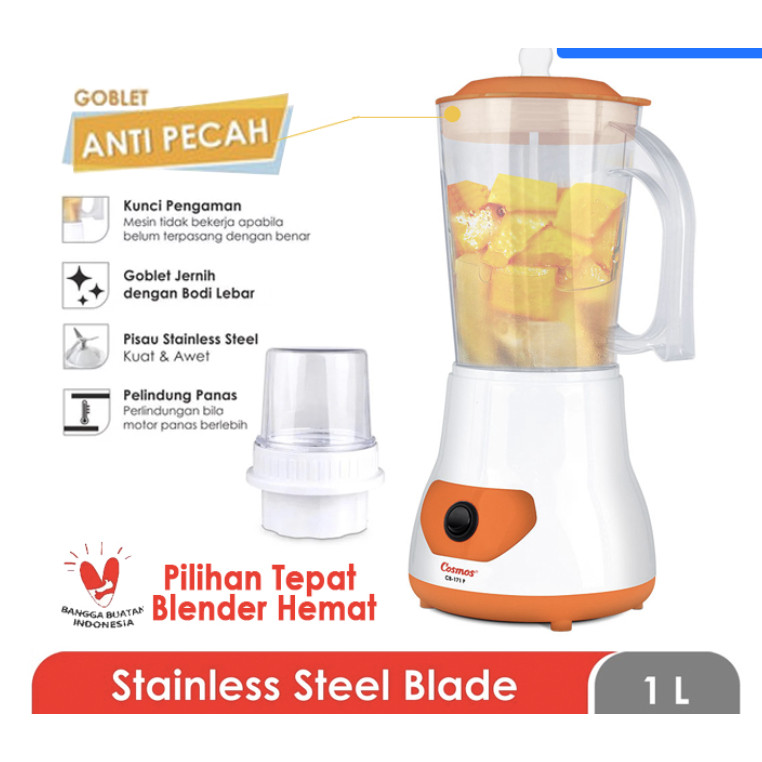COSMOS BLENDER PLASTIK CB171P 1L/ CB-171-P / CB 171-P/ CB-171P/CB 171P/ COSMOS BLENDER 1 Liter