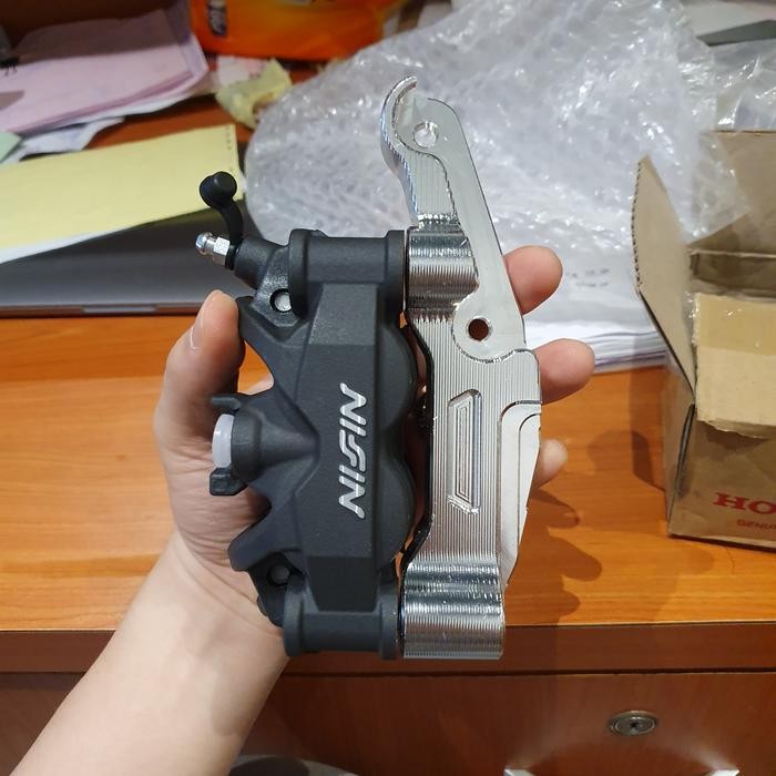 PREMIUM Kaliper Nissin 4p Twin Africa Monoblok Ori Set Bracket CNC Ninja R RR