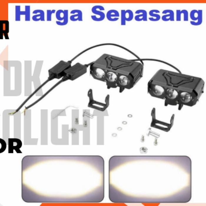 Lampu Sorot Laser Gun Sql 3 Mata Putih Putih Vinyx Motor Mobil